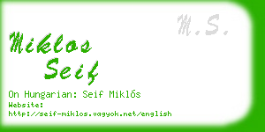 miklos seif business card